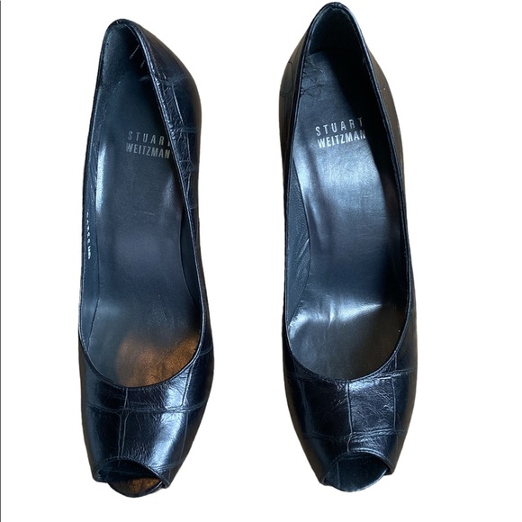 Stuart Weitzman Platform Black Heels Size 8 - Picture 3 of 5